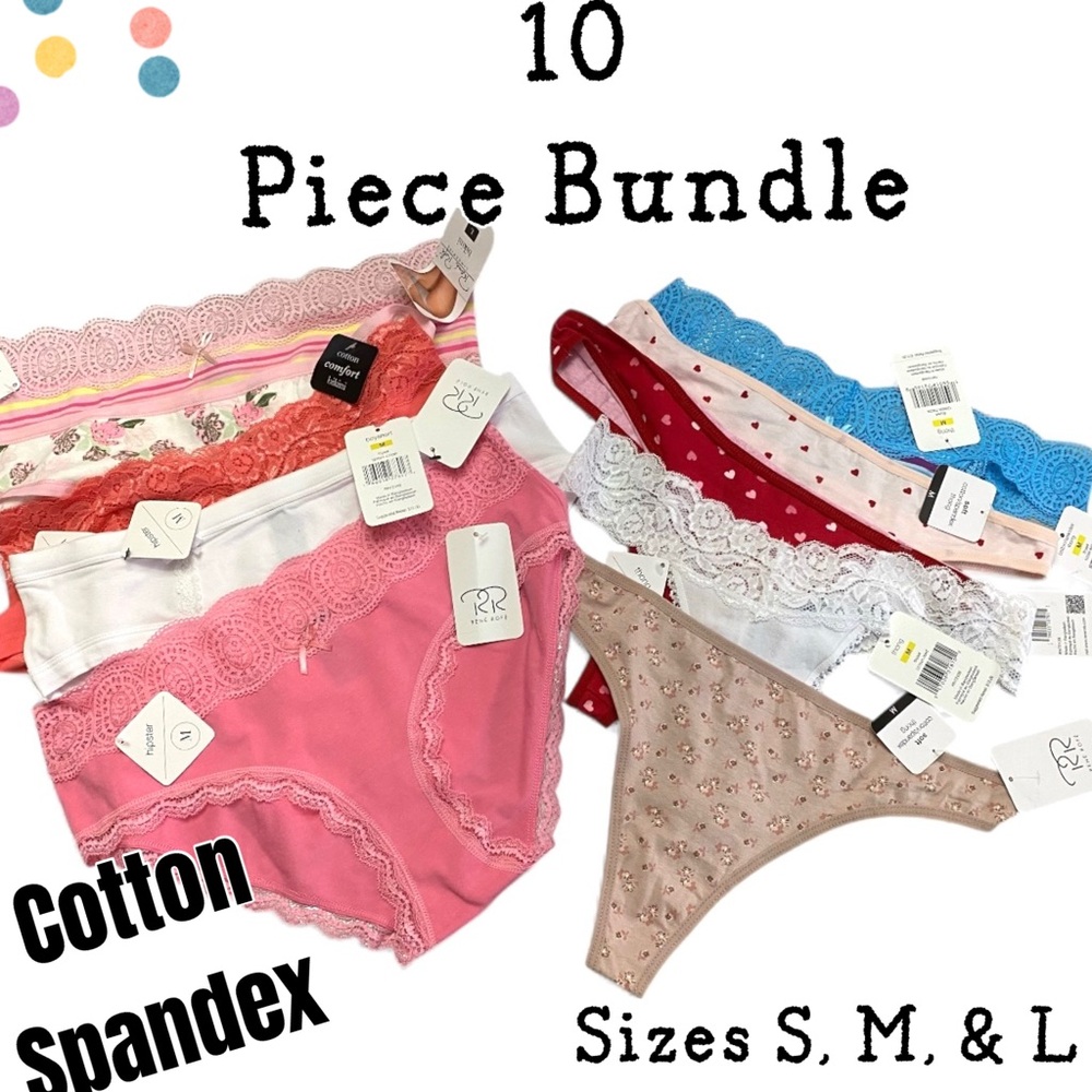 - 🌸Ladies Cotton/Spandex  10 Pc Panties